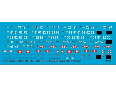 German Destroyer Z1-z22 War And Prewar Markings - zdjęcie 1