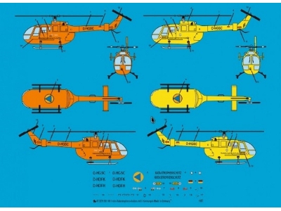 Bo 105 S Rescue Helicopter Of The Basic German Air Rescue With Three Different Codes - zdjęcie 1