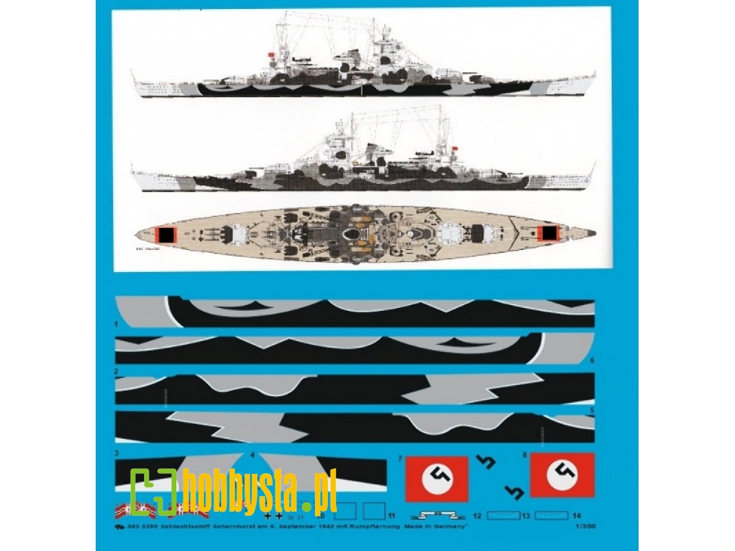 Battleship Scharnhorst 6. September 1943 With Body Camouflage - zdjęcie 1
