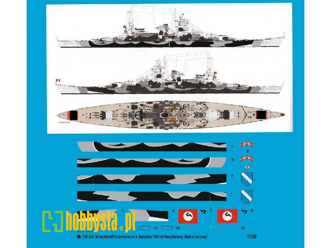 Battleship Scharnhorst 6. September 1943 With Body Camouflage - zdjęcie 1
