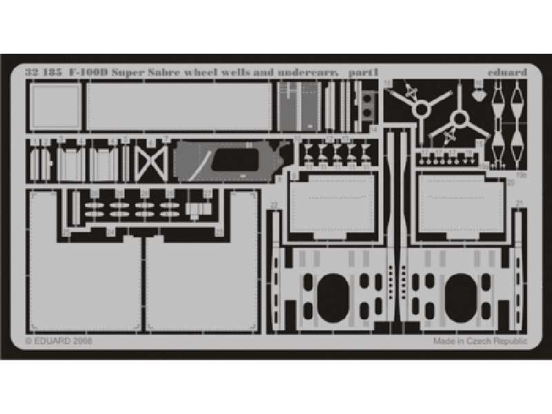 F-100D wheel wells and undercarriage 1/32 - Trumpeter - blaszki - zdjęcie 1 F-100D wheel wells and undercarriage 1/32 - Trumpeter - blaszki - zdjęcie 1