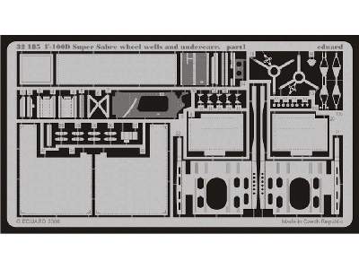  F-100D wheel wells and undercarriage 1/32 - Trumpeter - blaszki - zdjęcie 2