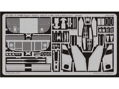  F-100D wheel wells and undercarriage 1/32 - Trumpeter - blaszki - zdjęcie 3