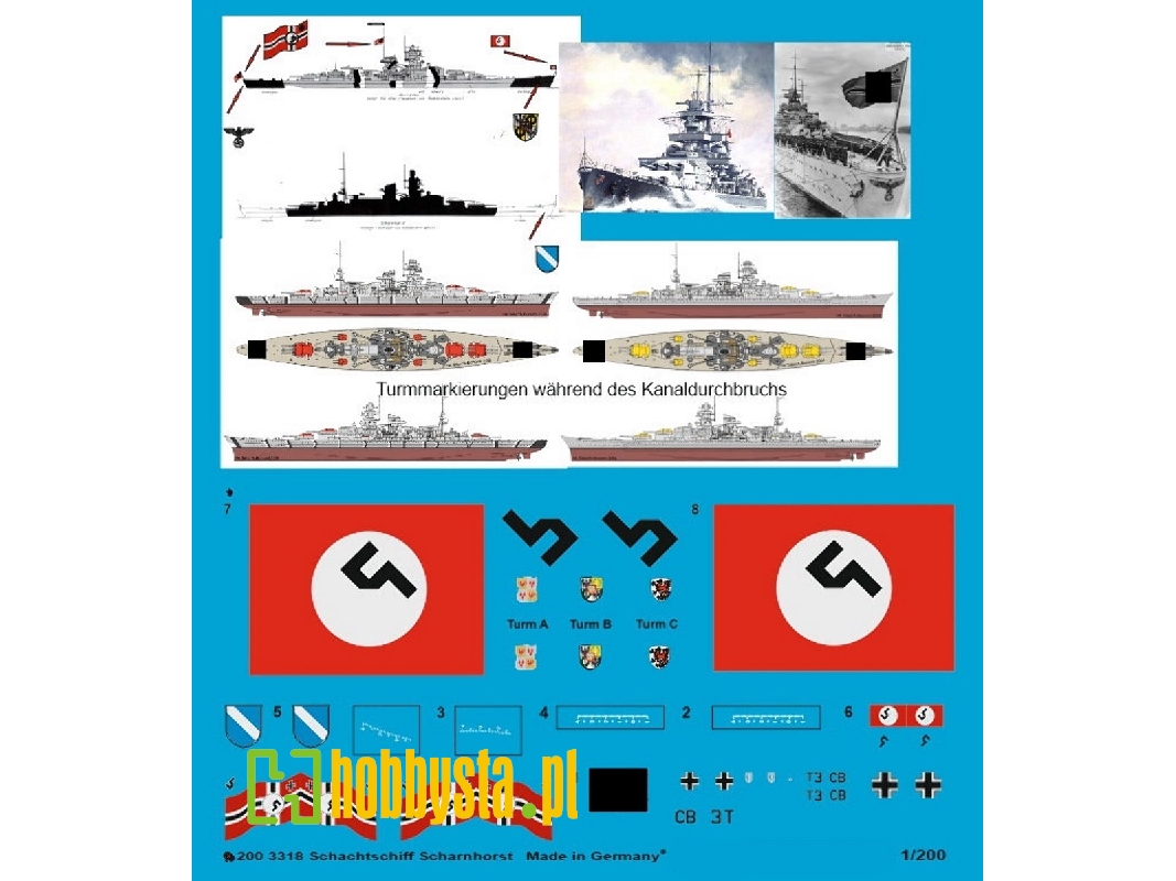 German Battleship Scharnhorst With Basic Markings - zdjęcie 1