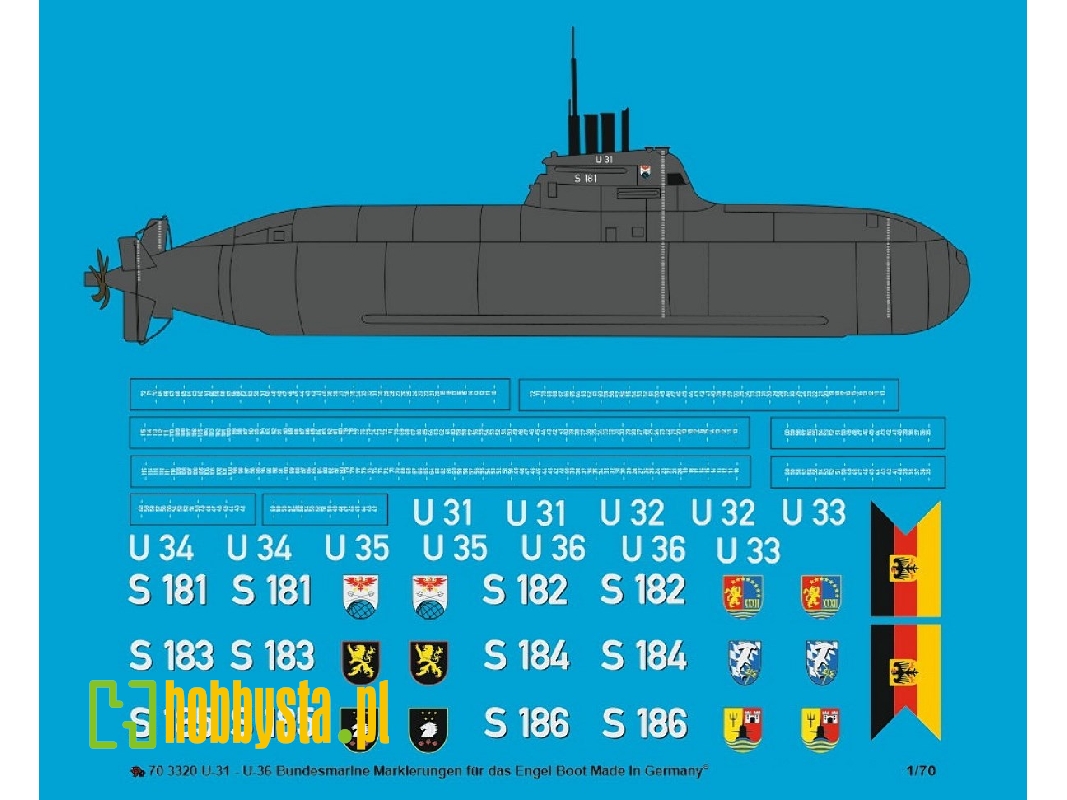 Markings For German Modern Submarines Type 212 U-31 To U-36 - zdjęcie 1