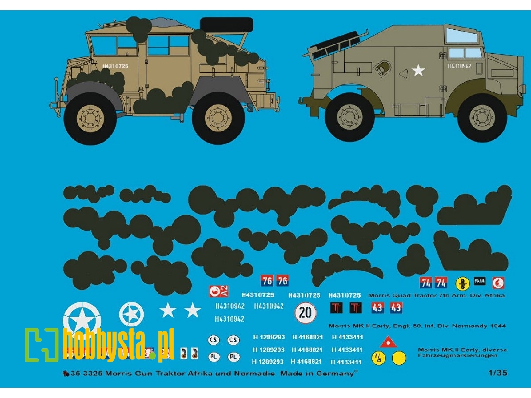 Morris Gun Tractor Africa And Normandy With Mickey Mouse Camouflage - zdjęcie 1