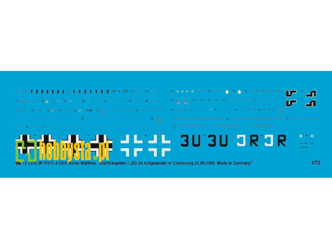 Bf 110 C-4 Oblt. Ernst Matthes Group Captain 7./Zg 26 Crash Landed In Cherbourg At 25.09.1940 - zdjęcie 1