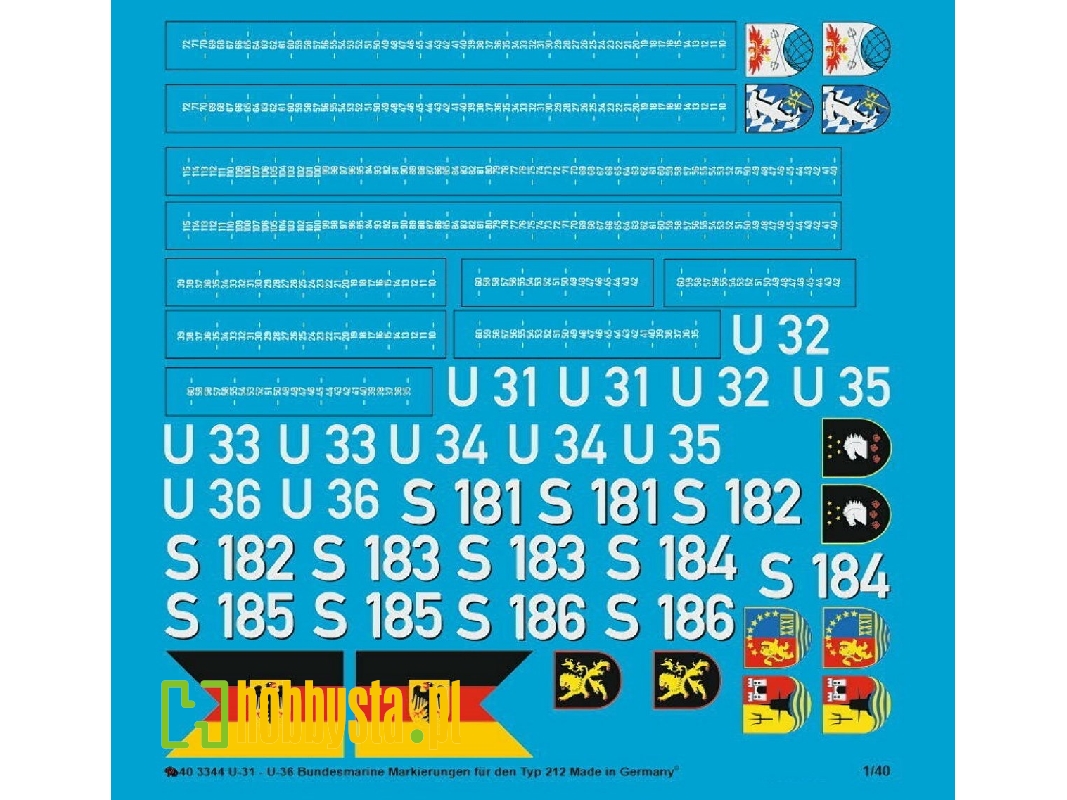 German Modern Navy Type 212 U31-u36 Markings - zdjęcie 1