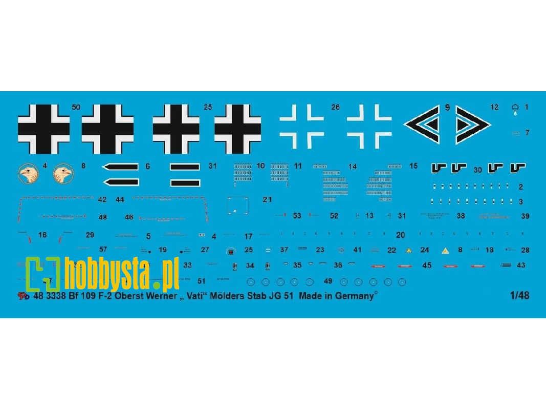 Bf 109 F-2 Oberst Werner Mölders, Hq Jg 51 With Two Different Kill Markings - zdjęcie 1