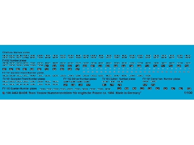 Team Yankee British Baor Number Plates For British Tanks Ca 1985 - zdjęcie 1