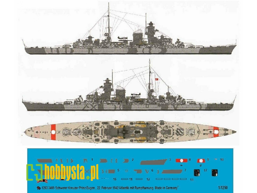 Heavy Cruiser Prinz Eugen With Body Camouflage 22. February 1942 In Atlantic - zdjęcie 1