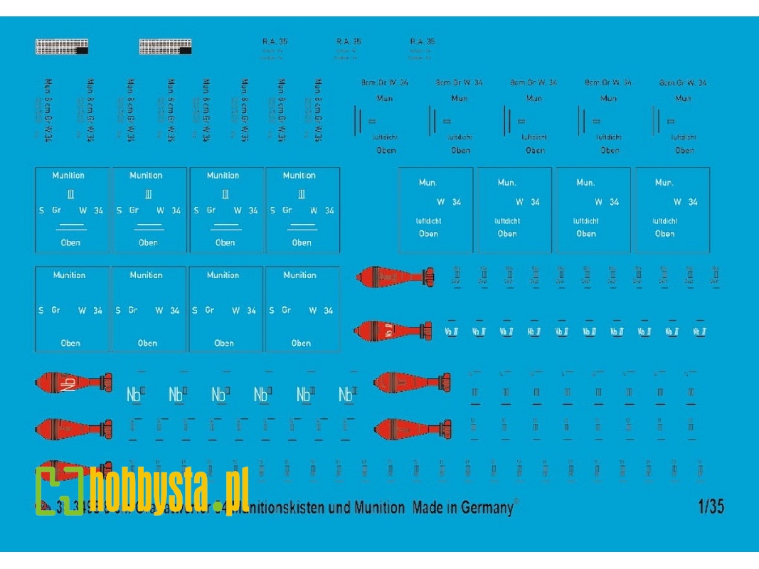 Markings For The 8 Cm Motar 34 Ammo And Ammo Boxes - zdjęcie 1