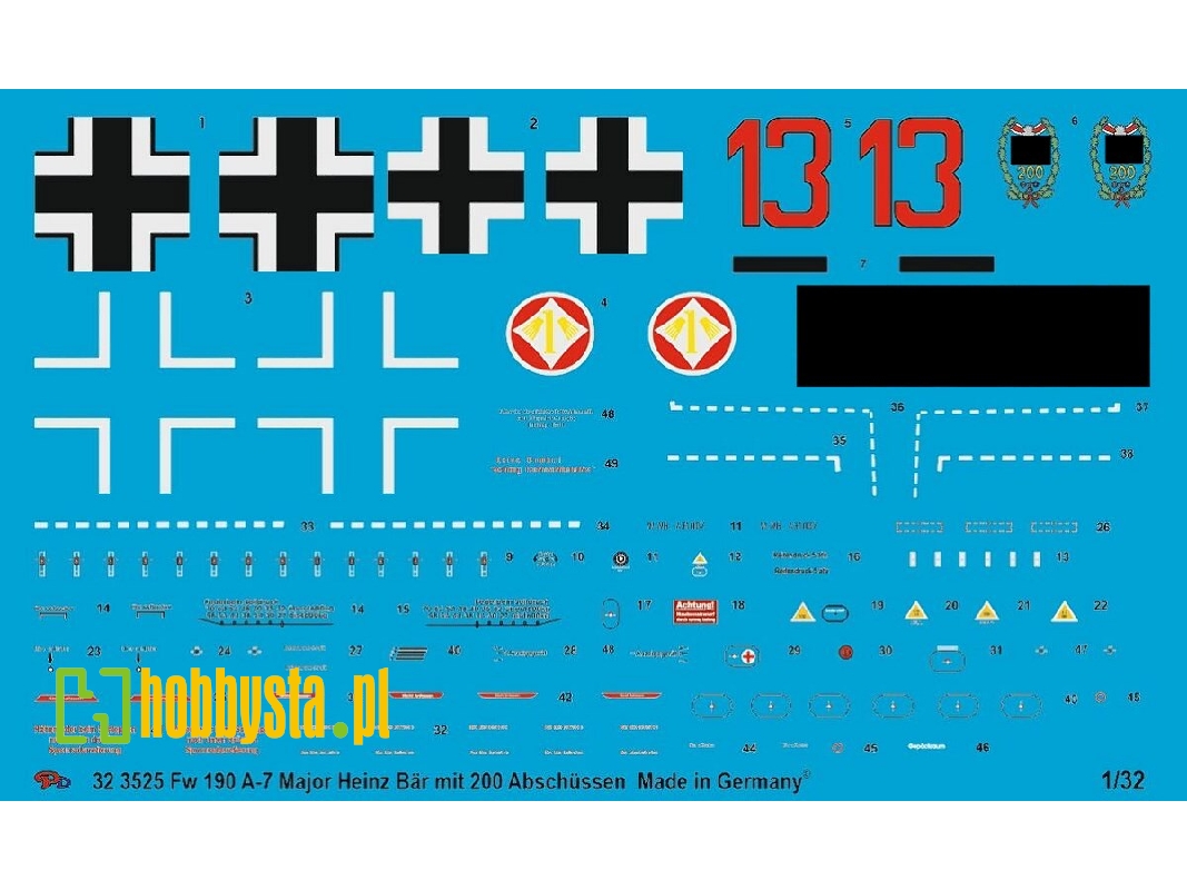 Fw 190 A-7 Major Heinz Bär With 200 Kill Marks - zdjęcie 1