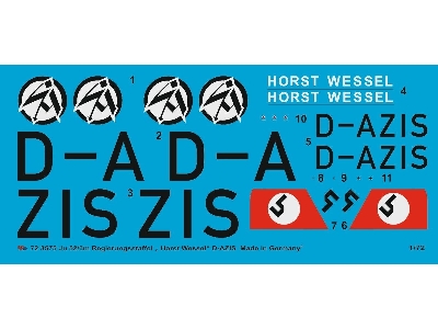 Ju 52/3m German Government Plane "horst Wessel" D-azis" - zdjęcie 1