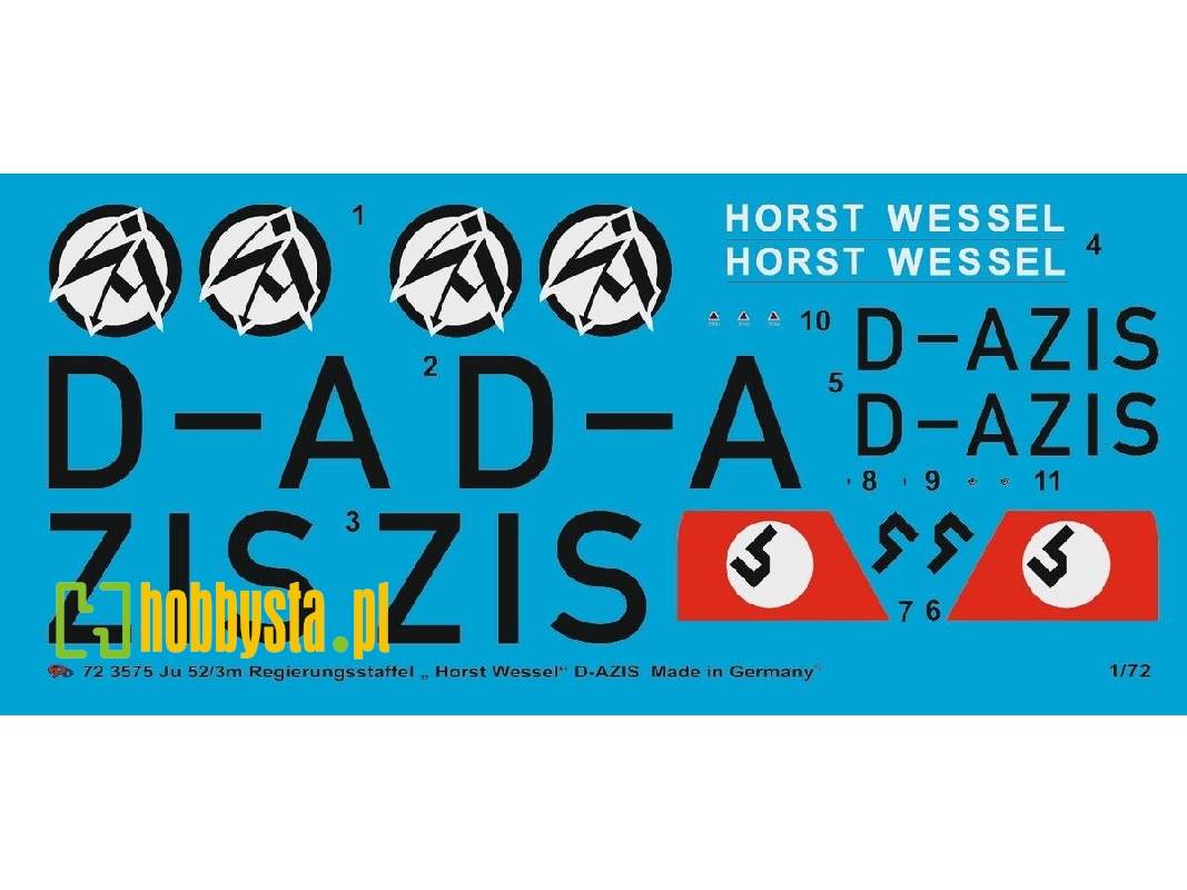 Ju 52/3m German Government Plane "horst Wessel" D-azis" - zdjęcie 1
