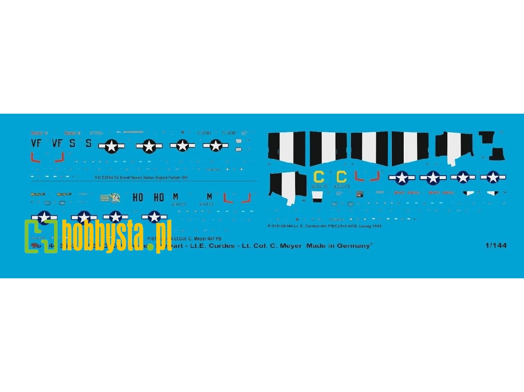 3 P 51 D Mustang Col. Everett Stewart - Lt. E. Curdes - Lt. Col. C. Meyer - zdjęcie 1