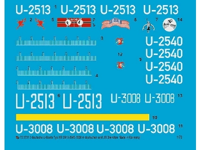 3 German U-boot Type Xxi 2513-2540-3008 In German And Us Service - zdjęcie 1