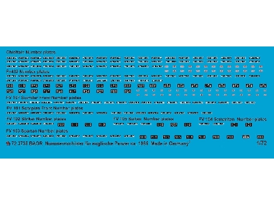 Baor Number Plates For English Tanks Around 1985 - zdjęcie 1