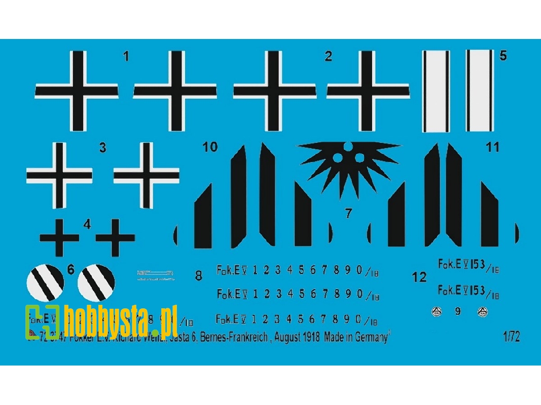 Fokker E.V Richard Wenzl, Jasta 6, Bernes - France, August 1918 - zdjęcie 1