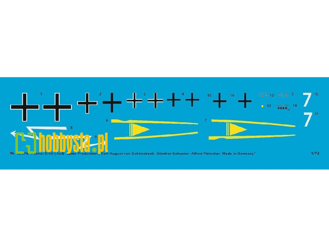Fokker D.Vii (Alb Late Production) Carl-august Von Schönebeck-günther Schuster-alfred Fischer - zdjęcie 1