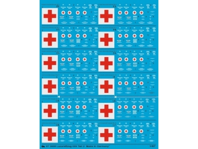 Hospital Train 655 Wounded Wagons, 12 Wagons, White Print - zdjęcie 1