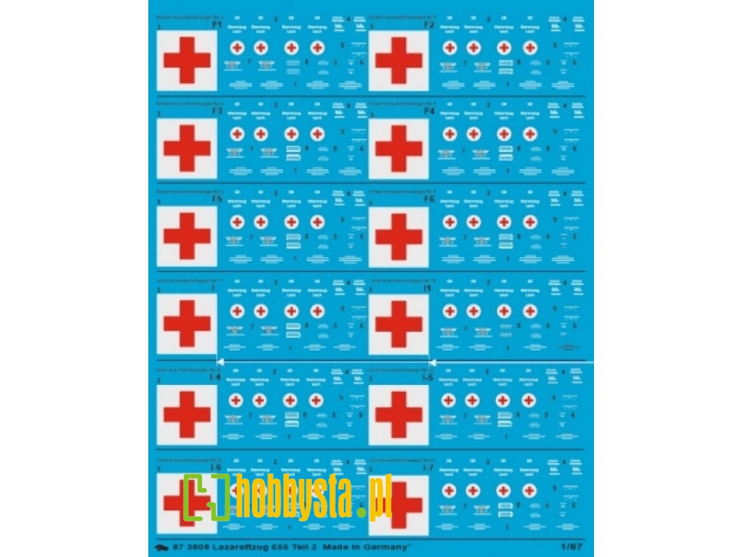 Hospital Train 655 Wounded Wagons, 12 Wagons, White Print - zdjęcie 1