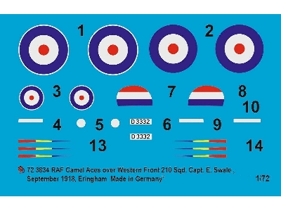 Sopwith Camel Raf Capt. E. Swale No Sqd 210, Western Front, September 1918 Eringham - zdjęcie 1