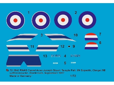 Sopwith Camel Rnas Joseph Stuart Temple Fall, 9n, B3898 (Sopwith, Clerget 9b), Leffrinckoucke-france, September 1917 - zdjęcie 