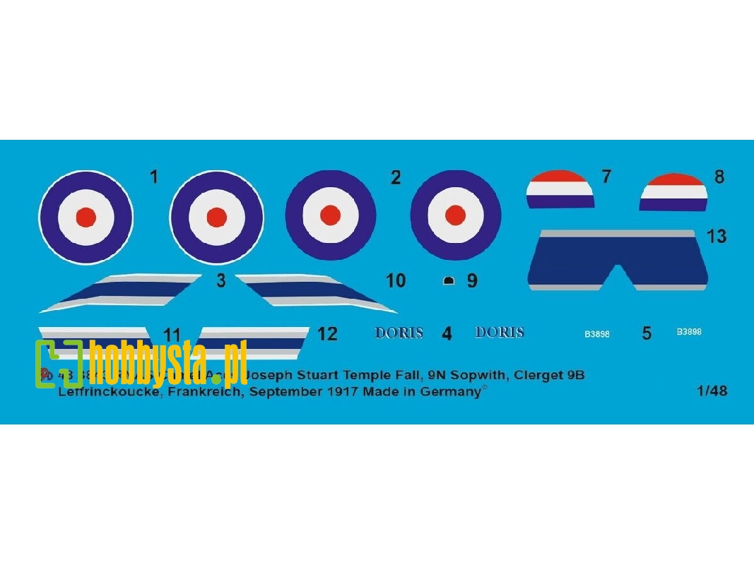Sopwith Camel Rnas Joseph Stuart Temple Fall, 9n, B3898 (Sopwith, Clerget 9b), Leffrinckoucke-france, September 1917 - zdjęcie 