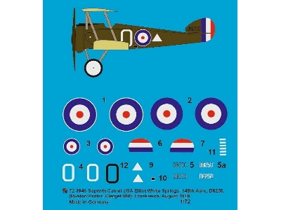 Sopwith Camel Usa Elliot White Springs, 148th Aero, D8250 (Ruston Proctor, Clerget 9bf), France, August 1918 - zdjęcie 1
