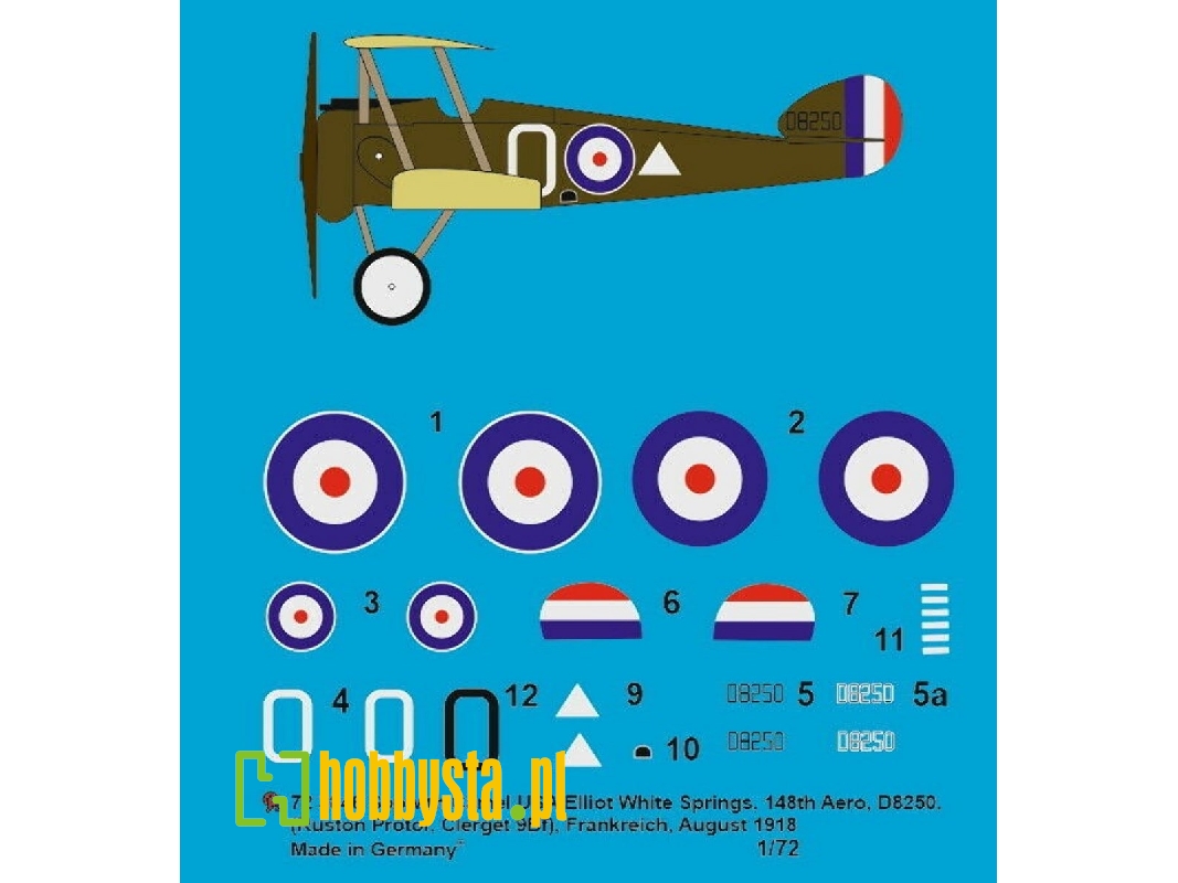 Sopwith Camel Usa Elliot White Springs, 148th Aero, D8250 (Ruston Proctor, Clerget 9bf), France, August 1918 - zdjęcie 1