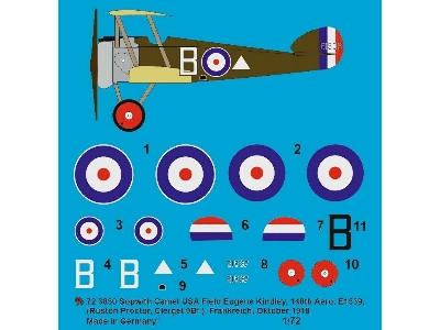 Sopwith Camel Usa Field Eugene Kindley, 148th Aero, E1539 (Ruston Protor, Clerget 9bf) France, October 1918 - zdjęcie 1