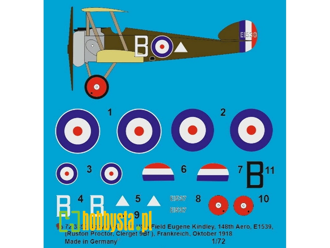 Sopwith Camel Usa Field Eugene Kindley, 148th Aero, E1539 (Ruston Protor, Clerget 9bf) France, October 1918 - zdjęcie 1