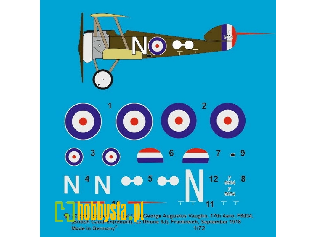 Sopwith Camel Usa George Augustus Vaughn, 17th Aero, F6034 (British Caudron (Rebuilt), Le Rhone 9j), France, September 1918 - zd