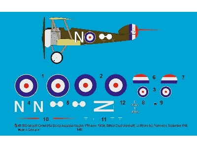 Sopwith Camel Usa George Augustus Vaughn, 17th Aero, F6034 (British Caudron (Rebuilt), Le Rhone 9j), France, September 1918 - zd