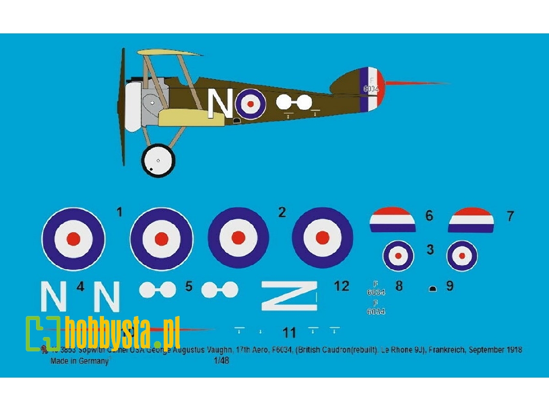 Sopwith Camel Usa George Augustus Vaughn, 17th Aero, F6034 (British Caudron (Rebuilt), Le Rhone 9j), France, September 1918 - zd