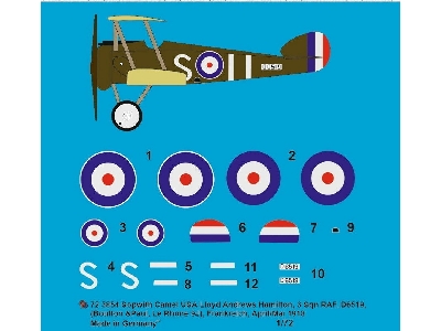Sopwith Camel Usa, Lloyd Andrews Hamilton 3 Sqn Raf, D6519 (Boulton And Paul, Le Rhone 9j), France, April/May 1918 - zdjęcie 1