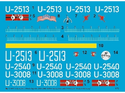 3 German Submarines Type Xxi, 2513-2540-3008 In German And Us Service - zdjęcie 1