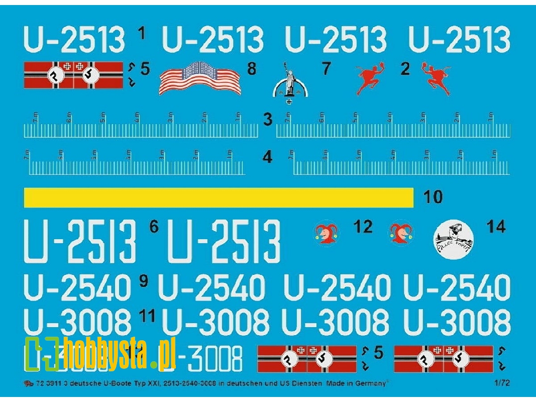 3 German Submarines Type Xxi, 2513-2540-3008 In German And Us Service - zdjęcie 1
