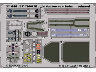  EF-2000 Typhoon Single Seater seatbelts 1/32 - Trumpeter - blas - zdjęcie 1