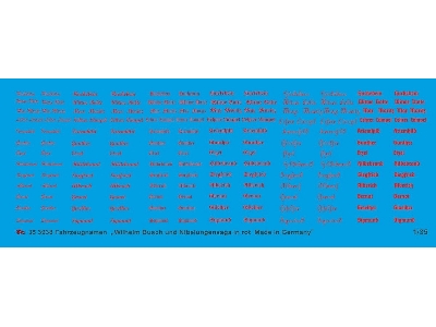 Vehicle Names Wilhelm Busch And Nibelungensage In Red - zdjęcie 1