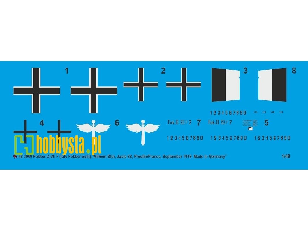 Fokker D.Vii F (Late Fokker Build), Wilhelm Stör, Jasta 68, Preutlin/France, September 1918 - zdjęcie 1