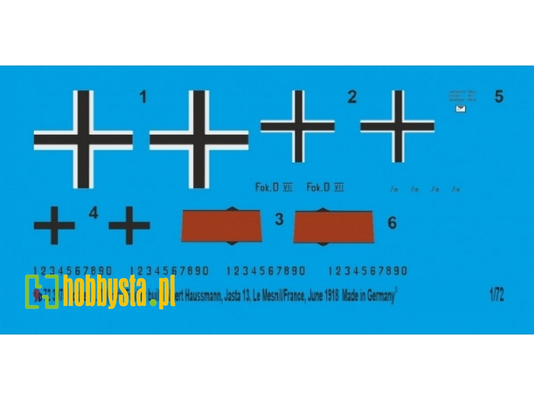 Fokker D.Vii (Early Fokker Build) Albert Haussmann, Jasta 13, Le Mesnil/France, June 1918 - zdjęcie 1