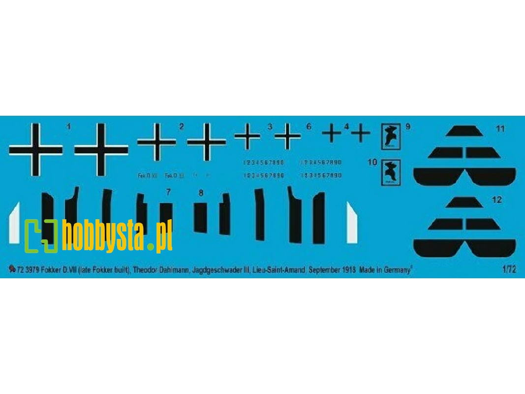 Fokker D.Vii (Late Fokker Build), Theodor Dahlmann, Jagdgeschwader Iii, Lieu-saint-amand, September 1918 - zdjęcie 1