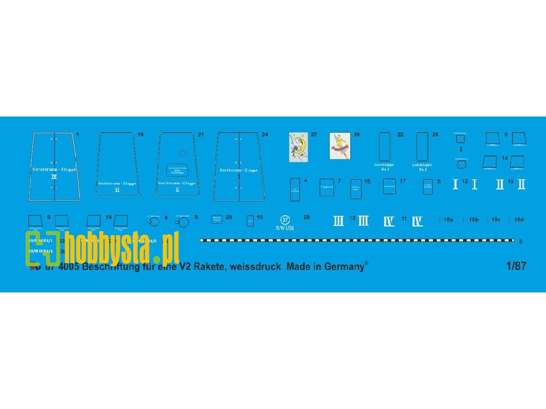 Markings For A V2 Rocket, White Print - zdjęcie 1