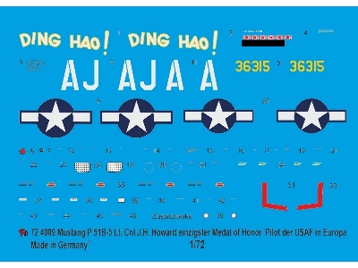 Mustang P 51b-5 Lt. Col. J.H. Howard Only Medal Of Honor Pilot Of The Usaf In Europe - zdjęcie 1