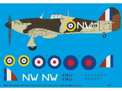 Hurricane Mk.I (V7419) 33 Sqn, Raf, Larisa Airfield, Greece, April 1941 - zdjęcie 1