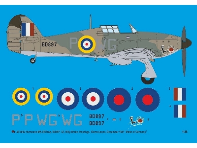 Hurricane Mk Iib/Trop. Bd897, S/L Billy Drake, Hastings, Sierra Leone, December 1941 - zdjęcie 1