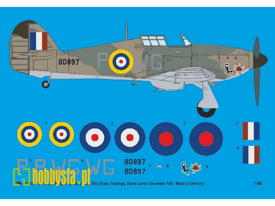 Hurricane Mk Iib/Trop. Bd897, S/L Billy Drake, Hastings, Sierra Leone, December 1941 - zdjęcie 1