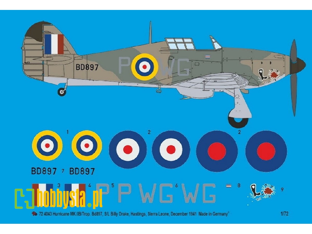Hurricane Mk Iib/Trop. Bd897, S/L Billy Drake, Hastings, Sierra Leone, December 1941 - zdjęcie 1